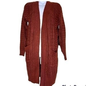 Tahari open front pocket cardigan